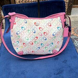 Coach F16481 Chelsea multi-color pink pastel monogram crossbody